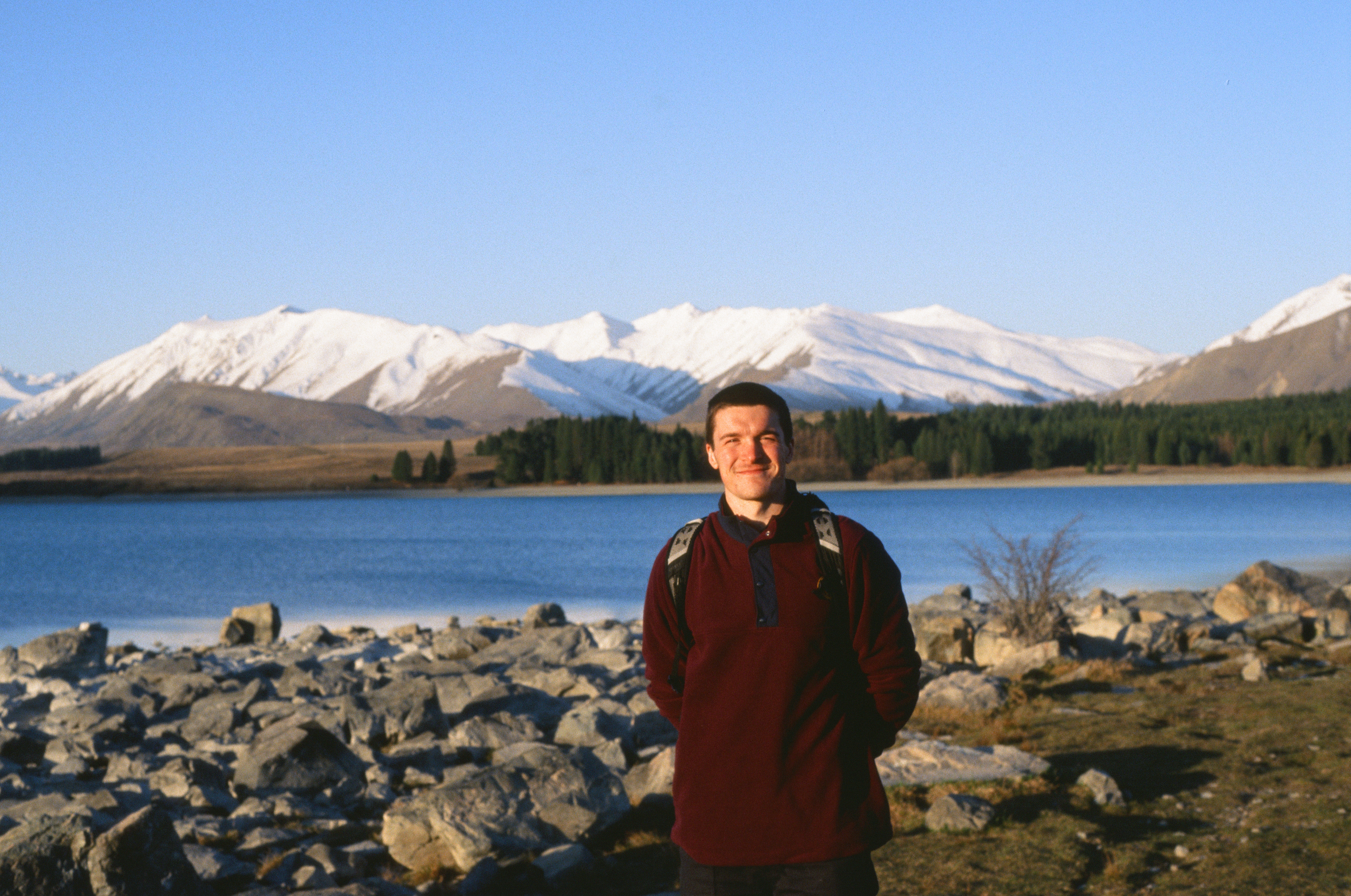 At Lake Tekapo in New Zealand.